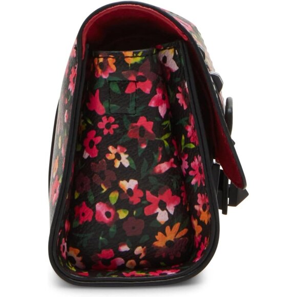 Studded Leather Crossbody Clutch Bag with Turnlock Closure and Detachable Strap - Picture 5 of 5